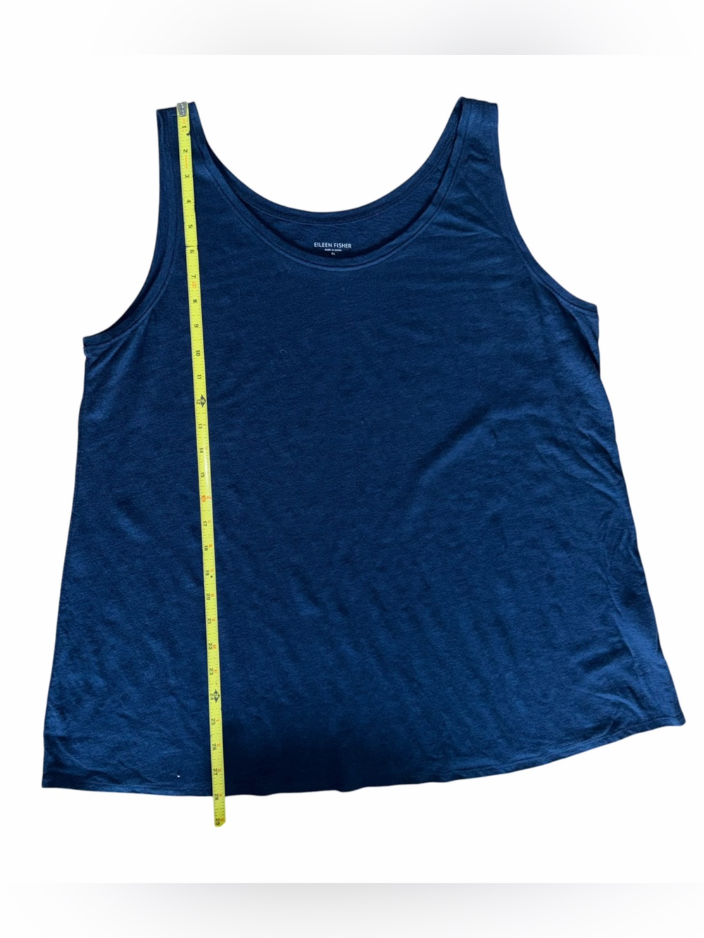 Eileen Fisher Organic Linen Jersey Tank Top Navy Sleeveless Minimalist XL - Picture 4 of 10